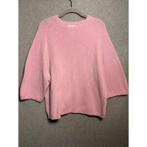Bianco & Blu Alpaca Wool Sweater Medium Pink Soft Luxe Italian Knit Cozy